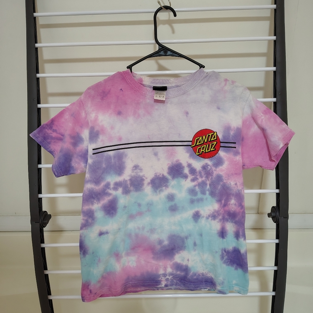 Santa Cruz Skateboard brand tie dye youth Large T-shirt